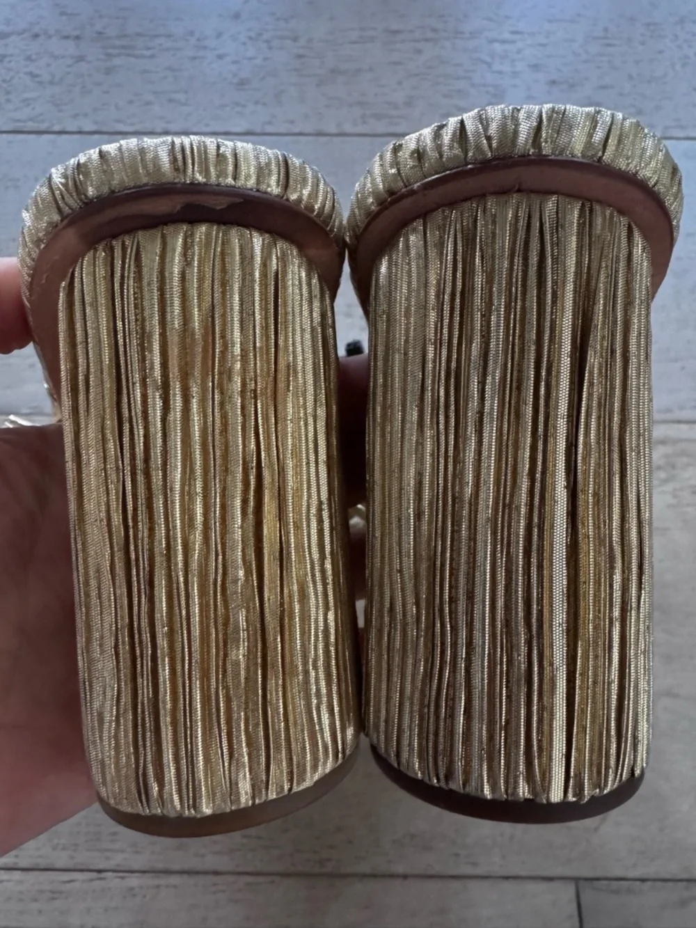 NWOB Loeffler Randall Penny Pleated Heels slides 7.5